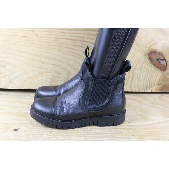 Pajar Canada Boots Womens 8 Black Leather Prian Chelsea Slip On Bootie Shoes - Picture 1 of 11